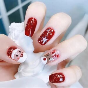 Press-On Nails, NIB, CHRISTMAS, Red & White